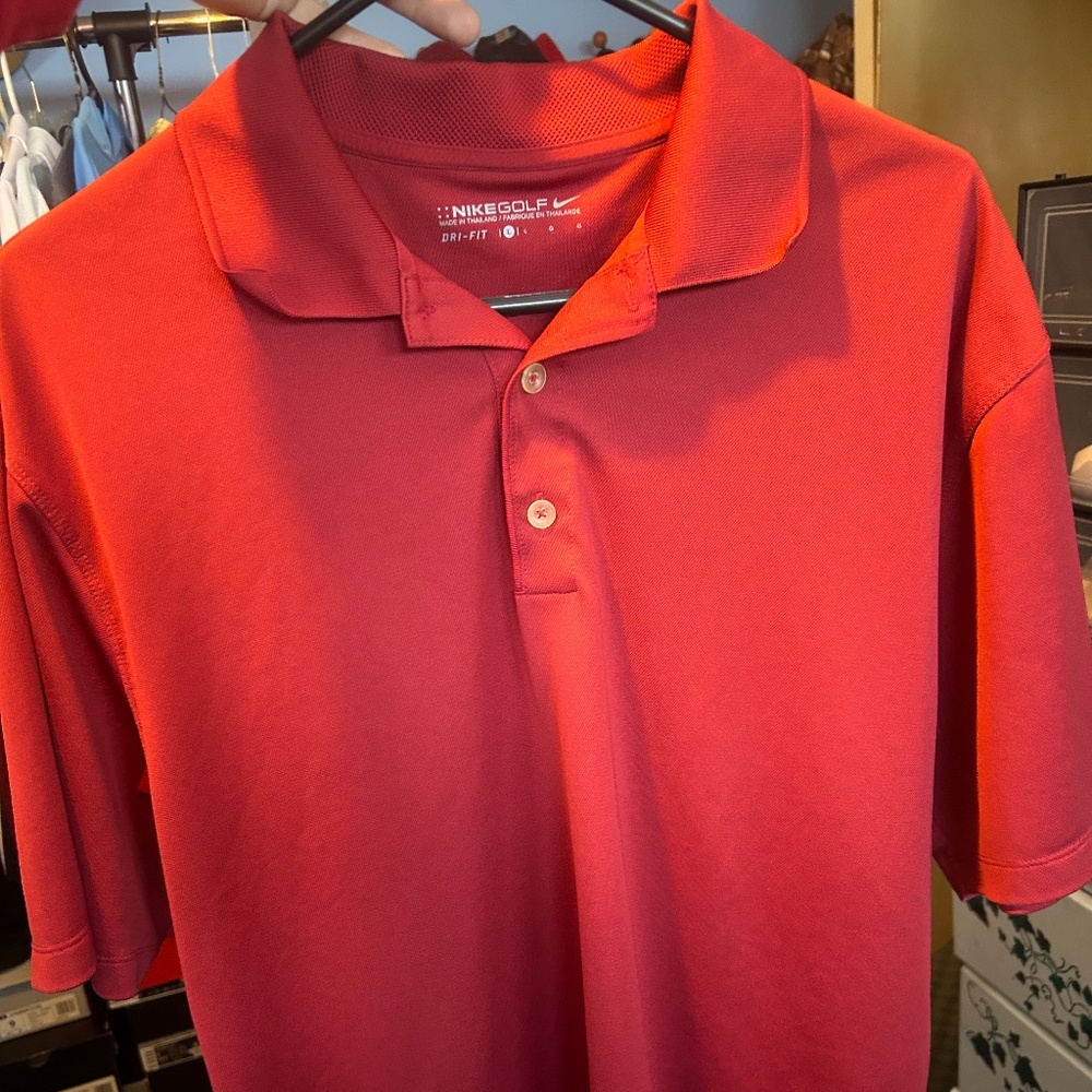 mens Nike drifit mens red golf polo large